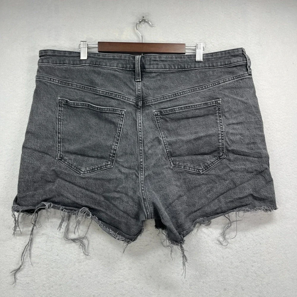 Madewell Jean Shorts Womens 20W Black Denim The Perfect Cut Off Frayed Casual